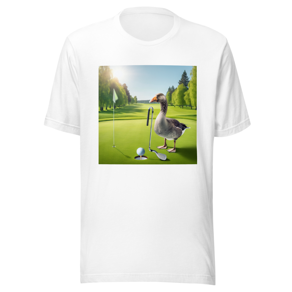 goose playing golf