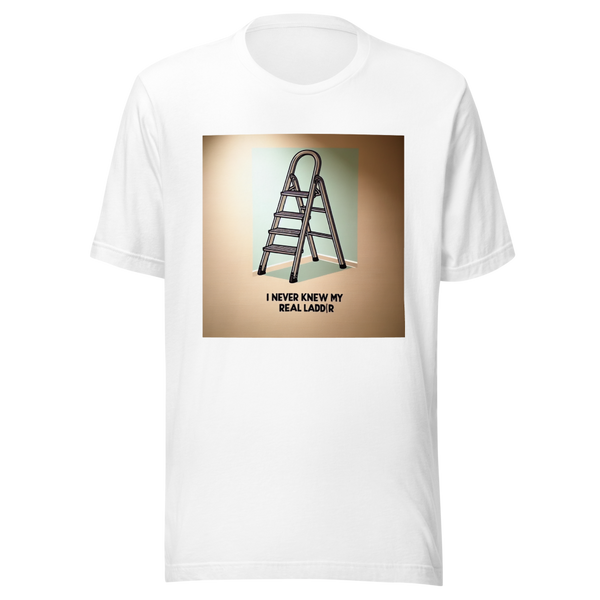 A step ladder with the caption “I never knew my real ladder”